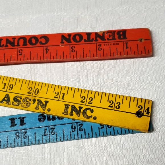Wood Folding Ruler VTG  Advertising Farm Bureau Co-op Phone Rustic Primitive - Picture 6 of 13
